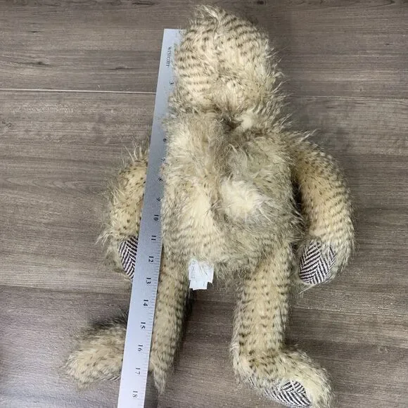 Sloth Plush Stuffed Animal Toy Fuzzy Hairy Brown Beige Patterned Paws Marshalls - Picture 8 of 11